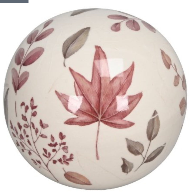 Set of two ceramic autumn decorative balls