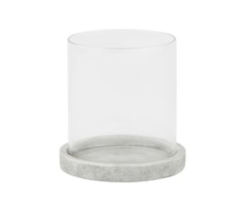 Athena stone base hurricane candle holder