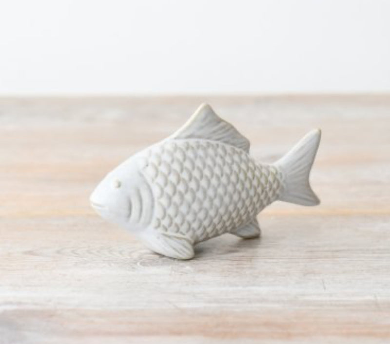 White textured ceramic fish 13cm