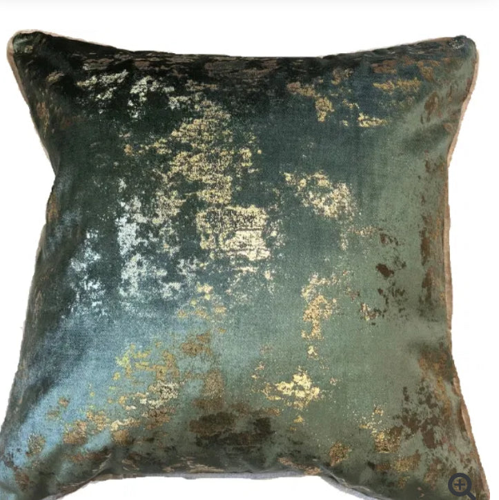 Paul Moneypenny Green Gold Feather Filled 45cm luxury Cushion