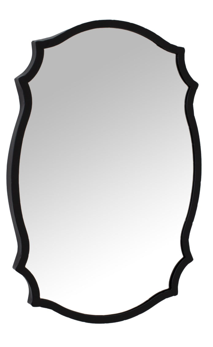 Black curved edge mirror