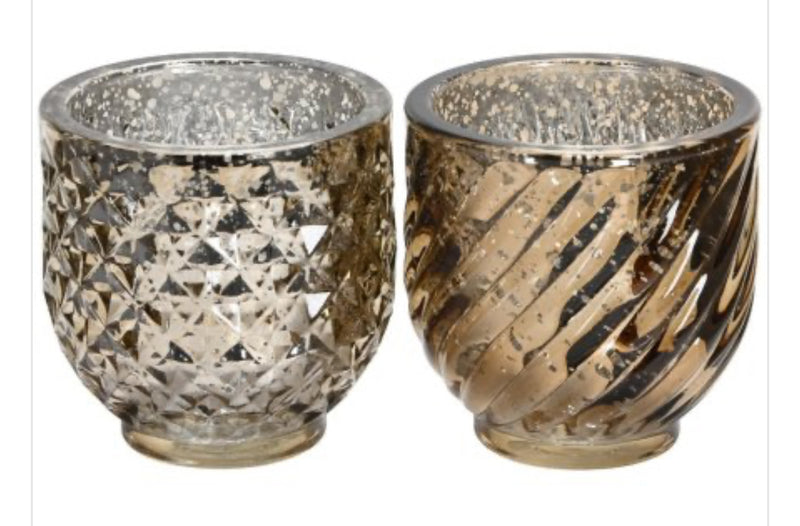 Champagne textured chunky candle holder mixed styles