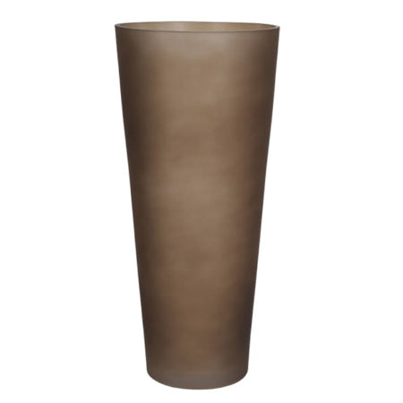 Smokey brown glass fluted vase