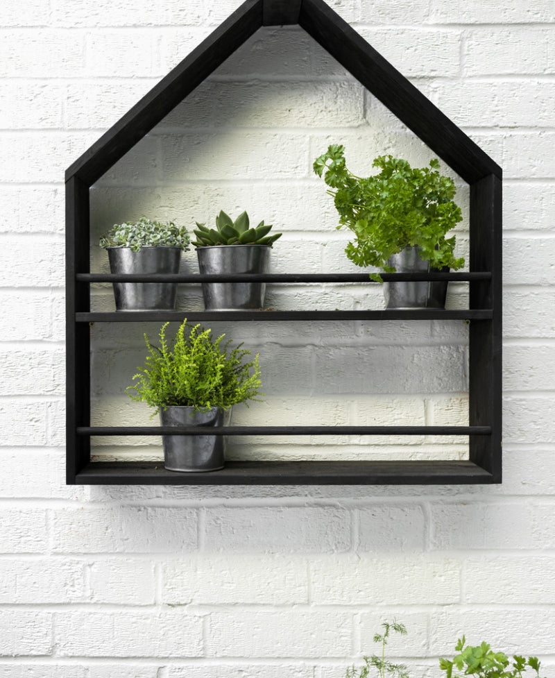 Moreton black house shelf unit pot holder