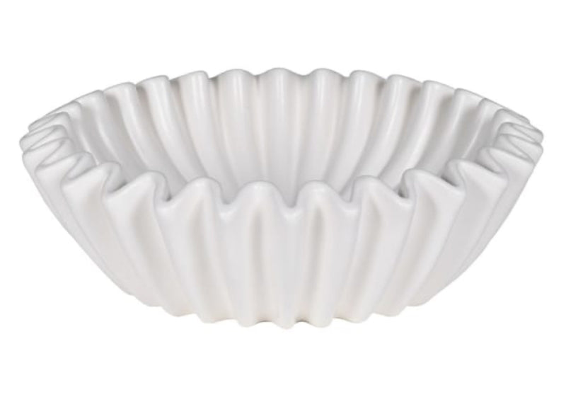 Chalk white waved bowl