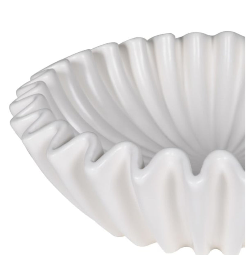 Chalk white waved bowl