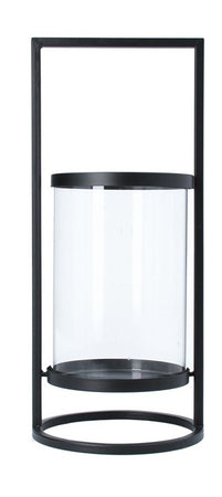 Black metal glass lantern two sizes