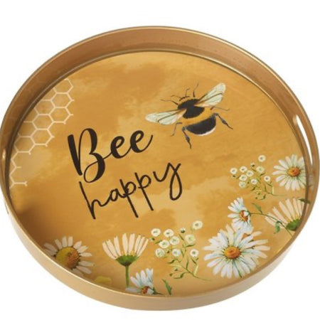 Bee Happy Round Tray 33cm