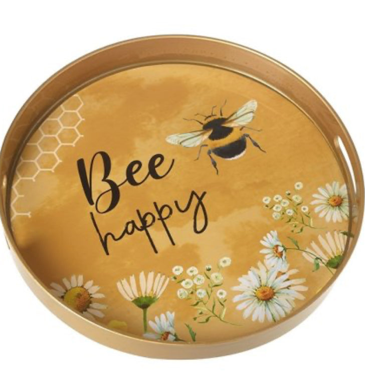 Bee Happy Round Tray 33cm