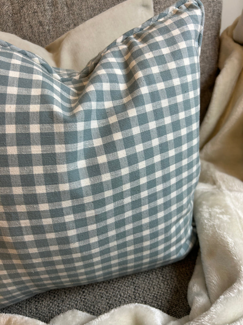 Portland check blue cushion