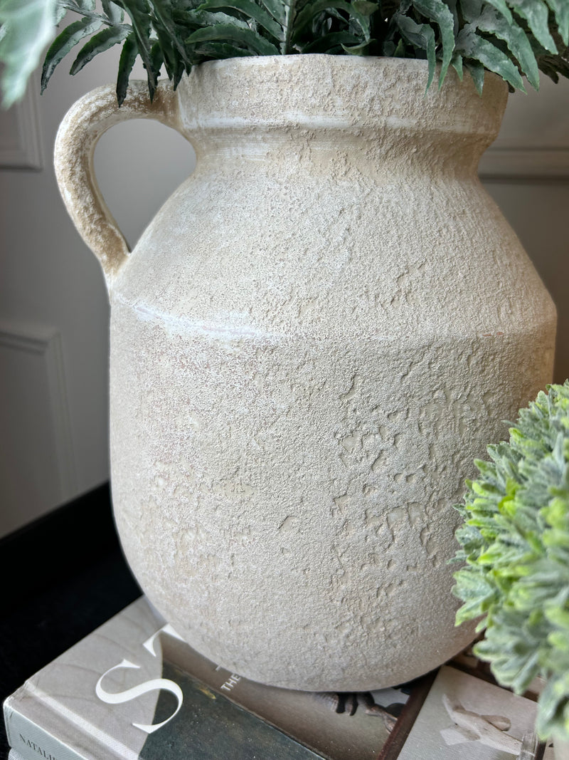 Chunky natural terracotta stone bulbous jug