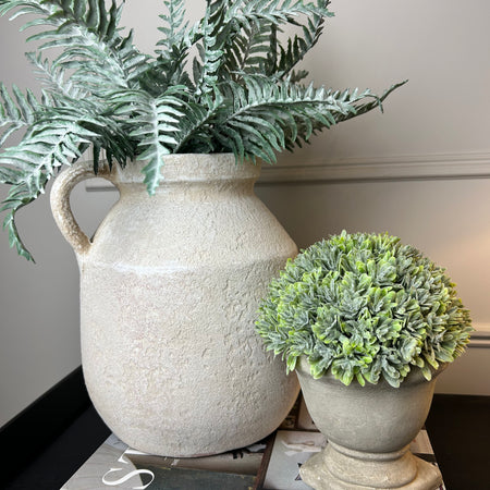 Chunky natural terracotta stone bulbous jug