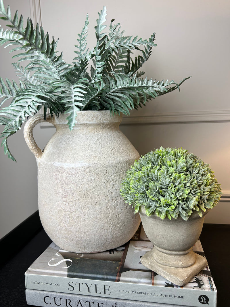 Chunky natural terracotta stone bulbous jug