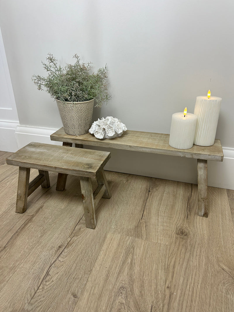 Decorative wooden bench two sizes