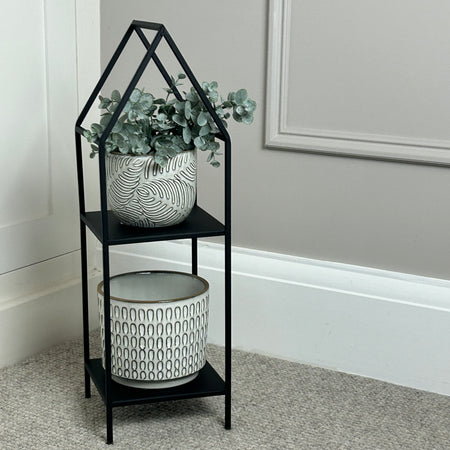 Black metal plant stand 50cm