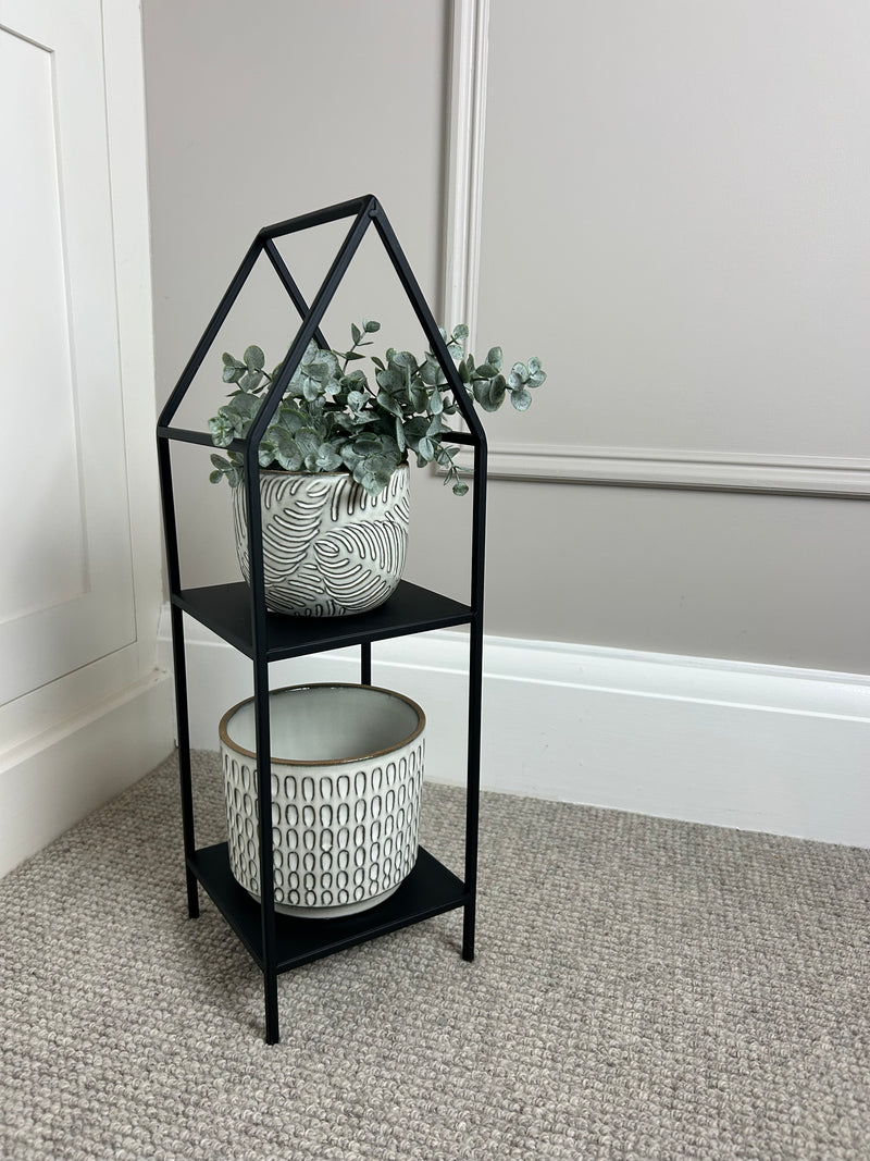 Black metal plant stand 50cm