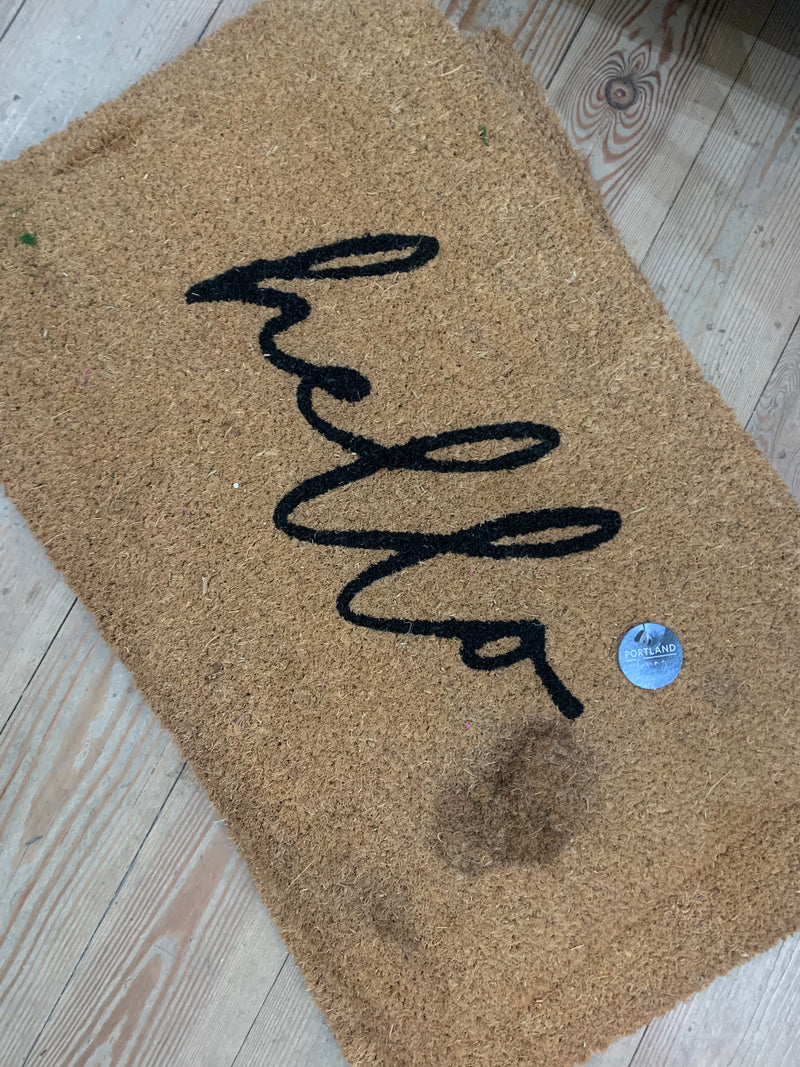 Store seconds Hello Coir door mat