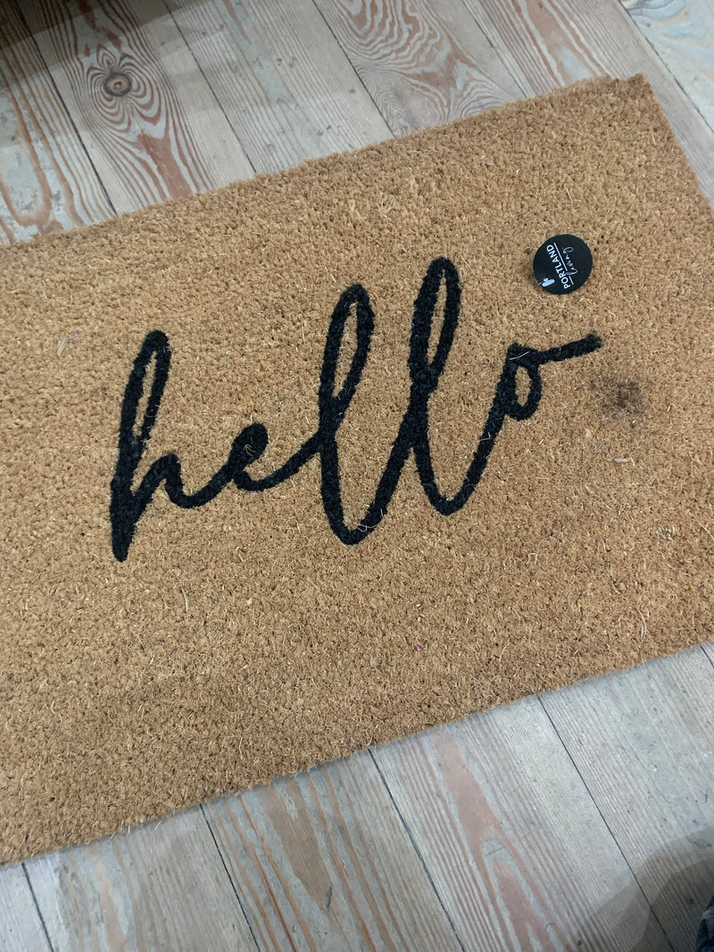 Store seconds Hello Coir door mat