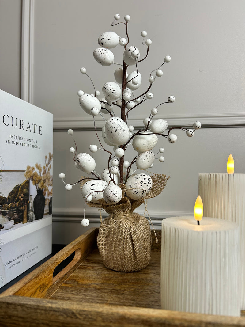 White egg Easter tree 50cm