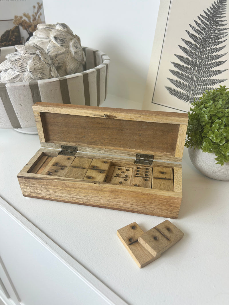 Mango wood dominos with box