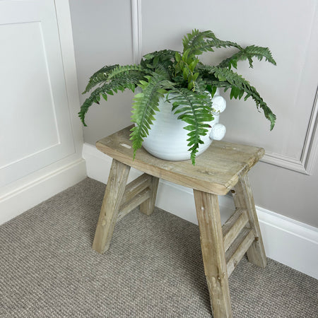 Rustic wooden bench stool