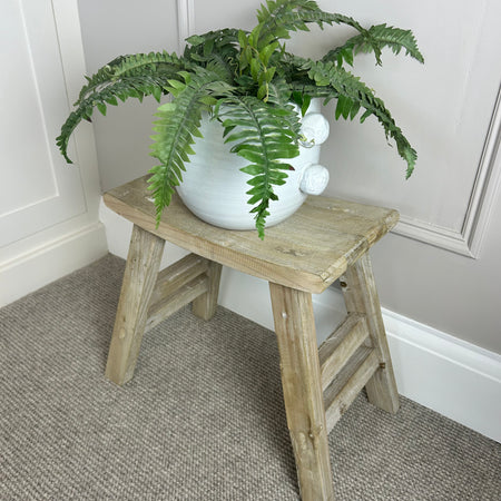 Rustic wooden bench stool