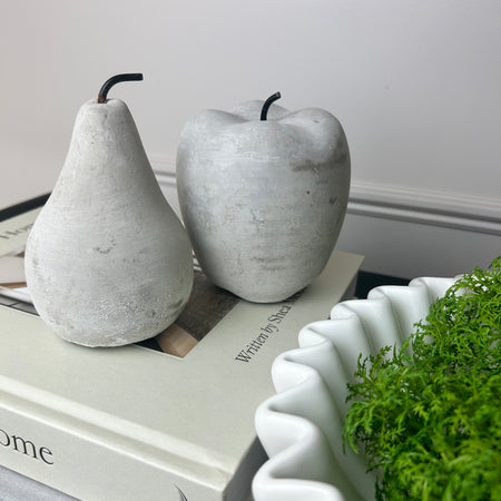 Cement stone Apple and Pear set