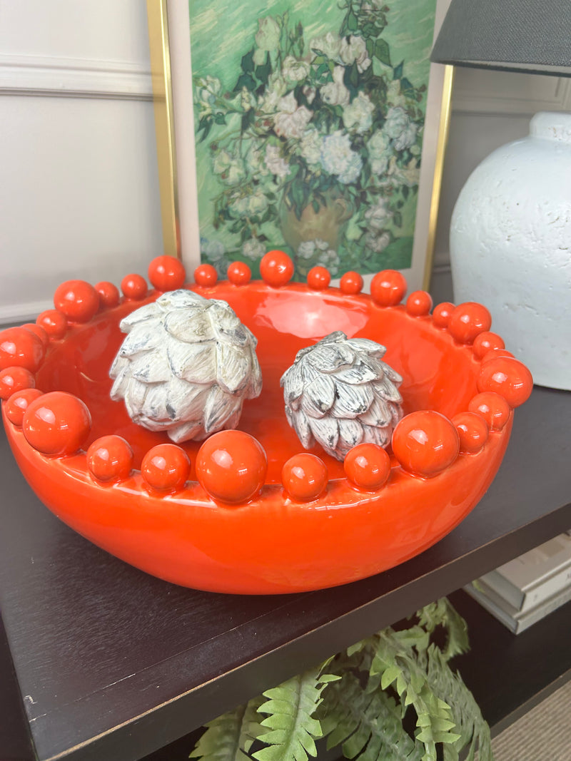 Clementine orange ceramic bobble bowl