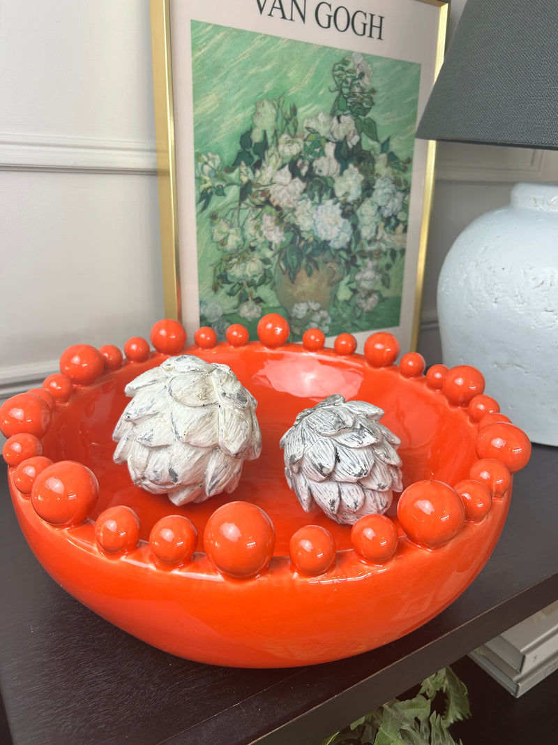 Clementine orange ceramic bobble bowl