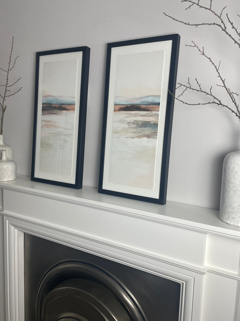 Set of 2 Distant Blue Framed Prints