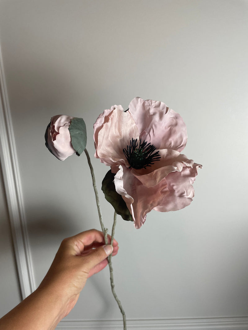 Dusky Pink Poppy Spray