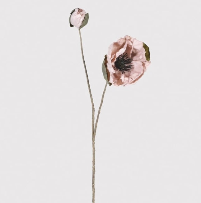 Dusky Pink Poppy Spray