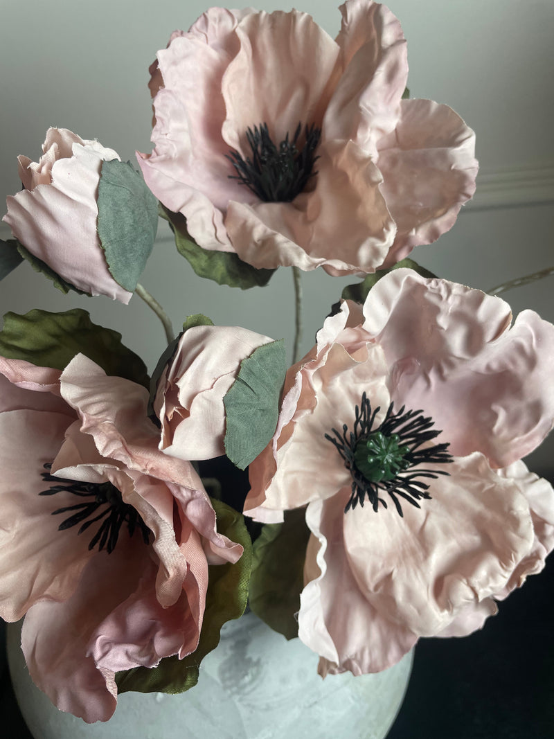 Dusky Pink Poppy Spray