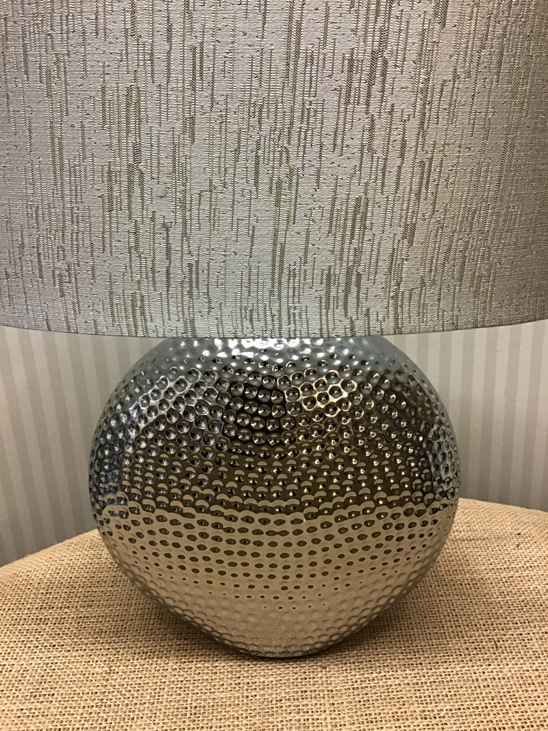 Hammered Silver Lamp with shade