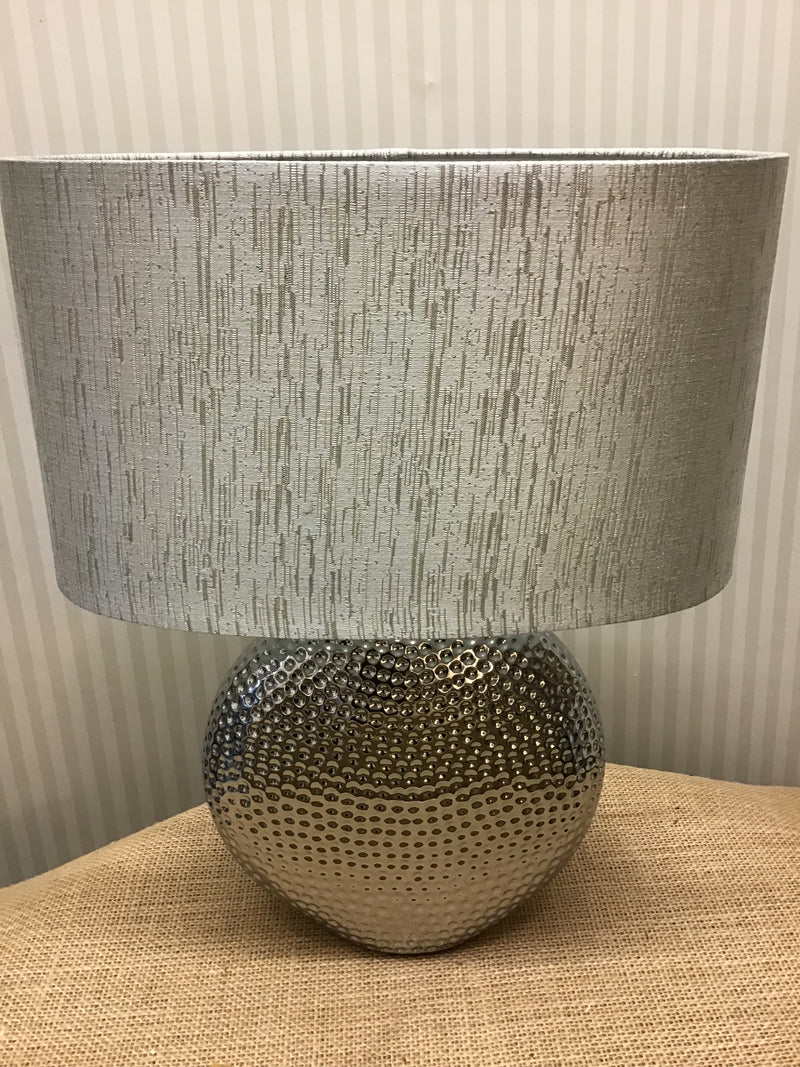 Store seconds Hammered Silver Lamp with shade