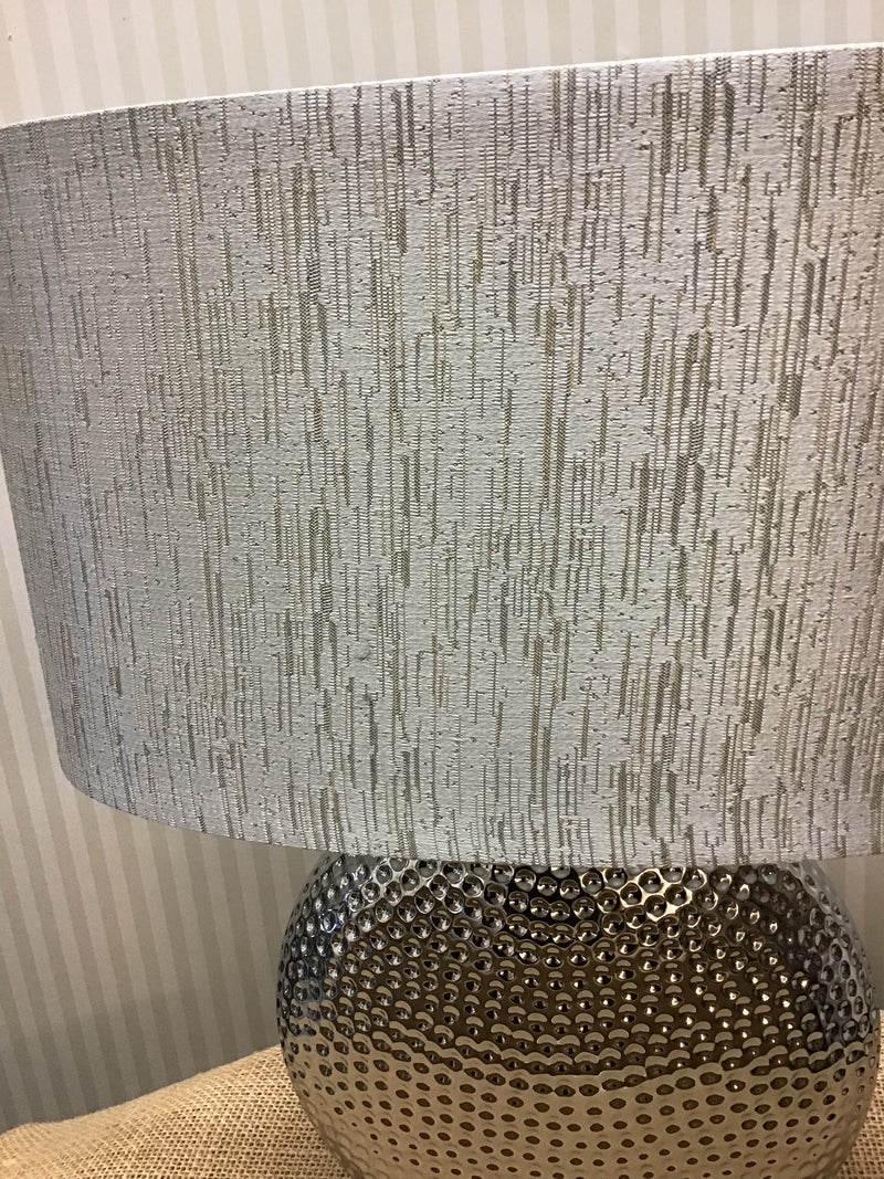 Hammered Silver Lamp with shade