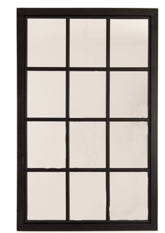 Black Wooden Window Mirror