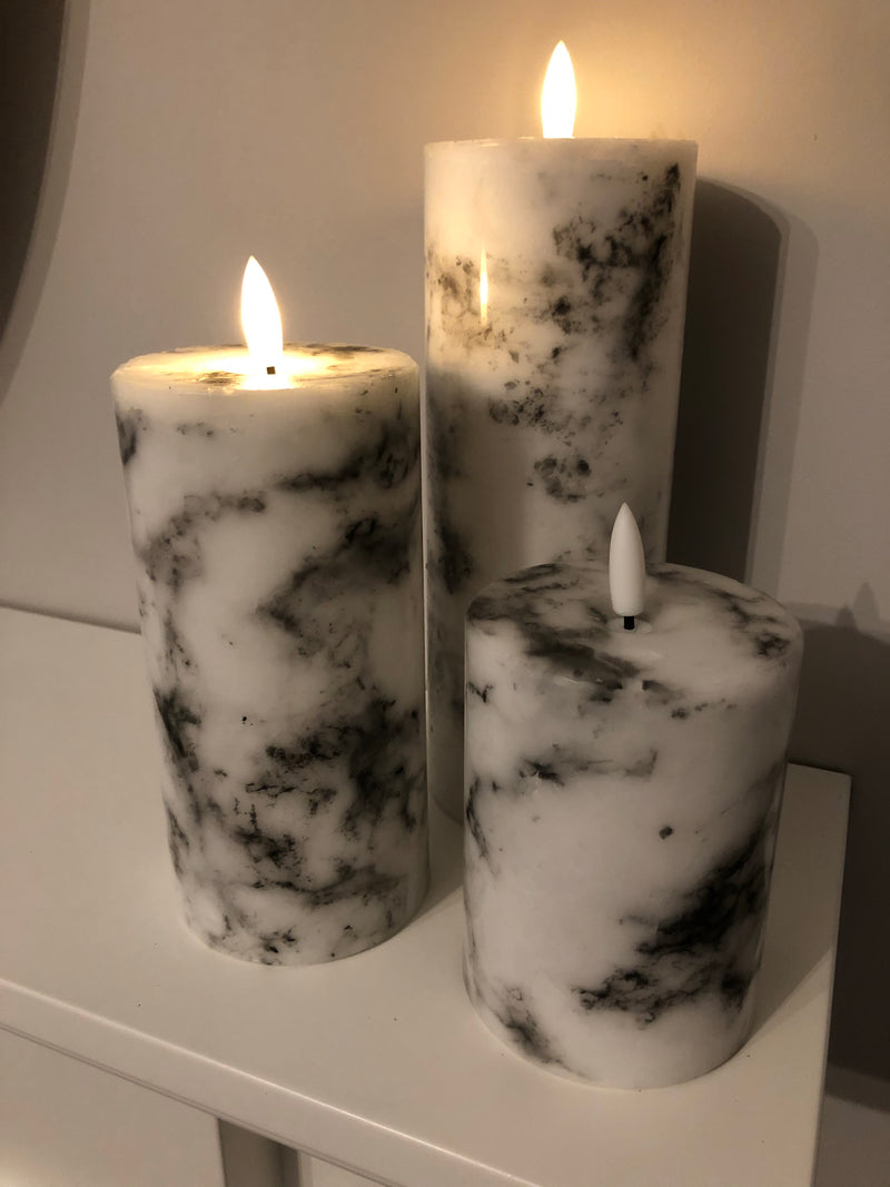 Luxe LED marble candle 3 sizes