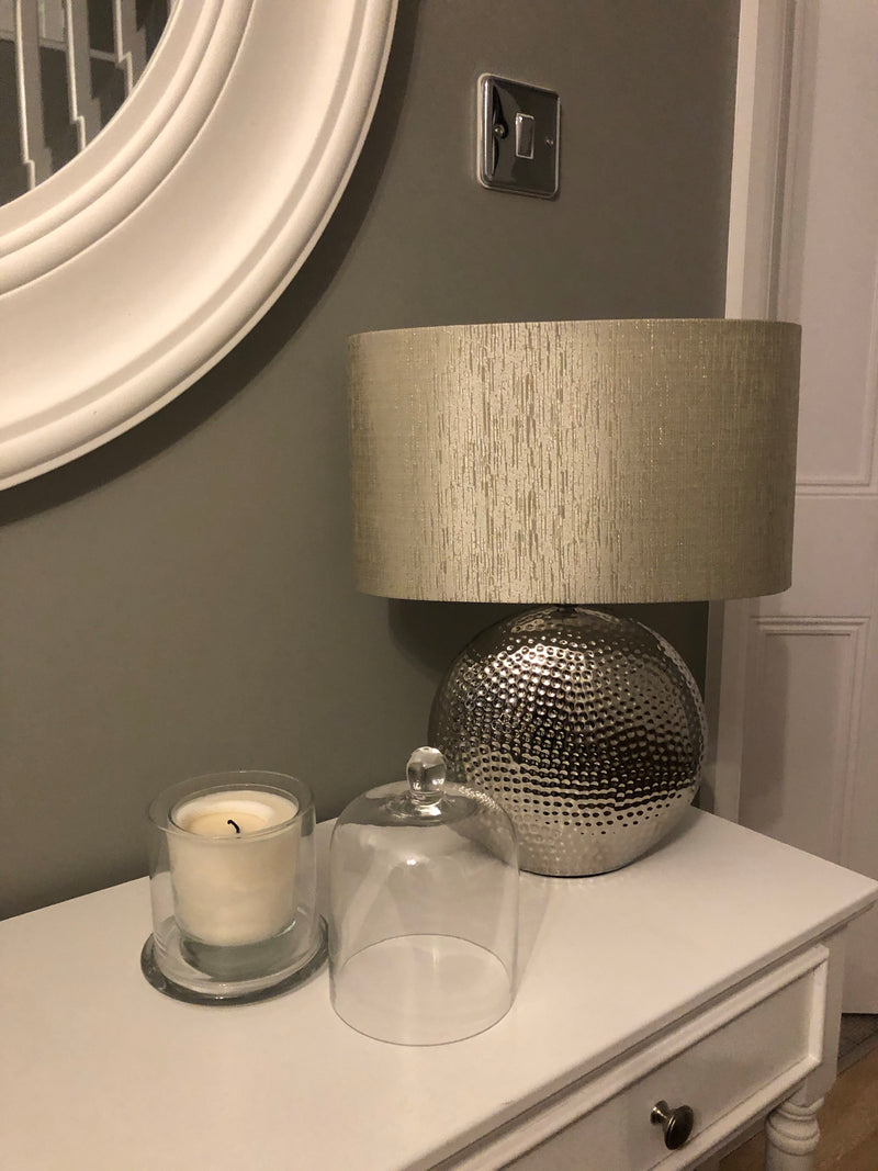 Hammered Silver Lamp with shade