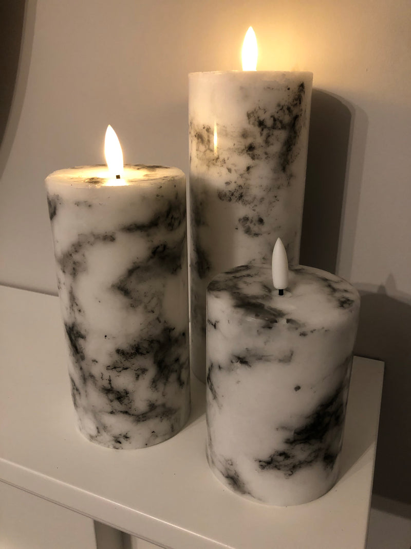 Luxe LED marble candle 3 sizes