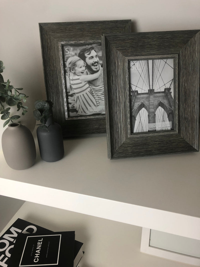 Store seconds 5x7 grey wood frame with metal trim