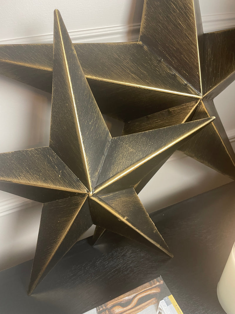 Black & Gold 53cm Metal Barn Star