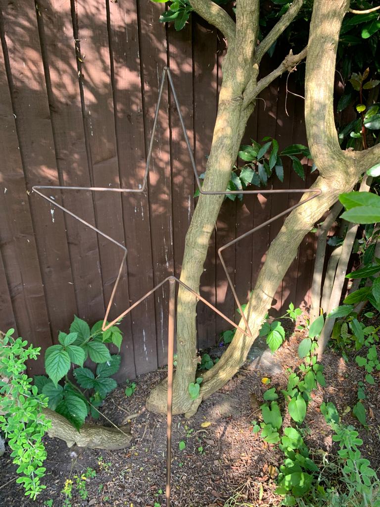 Small metal star garden stake