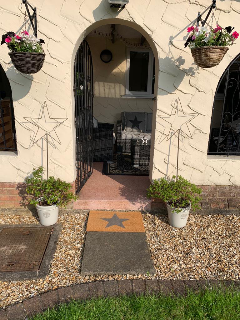 Small metal star garden stake