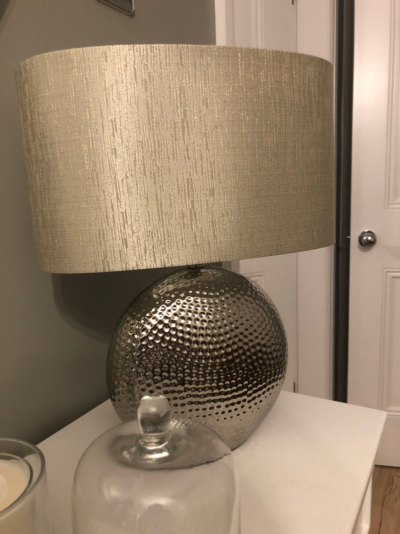 Hammered Silver Lamp with shade