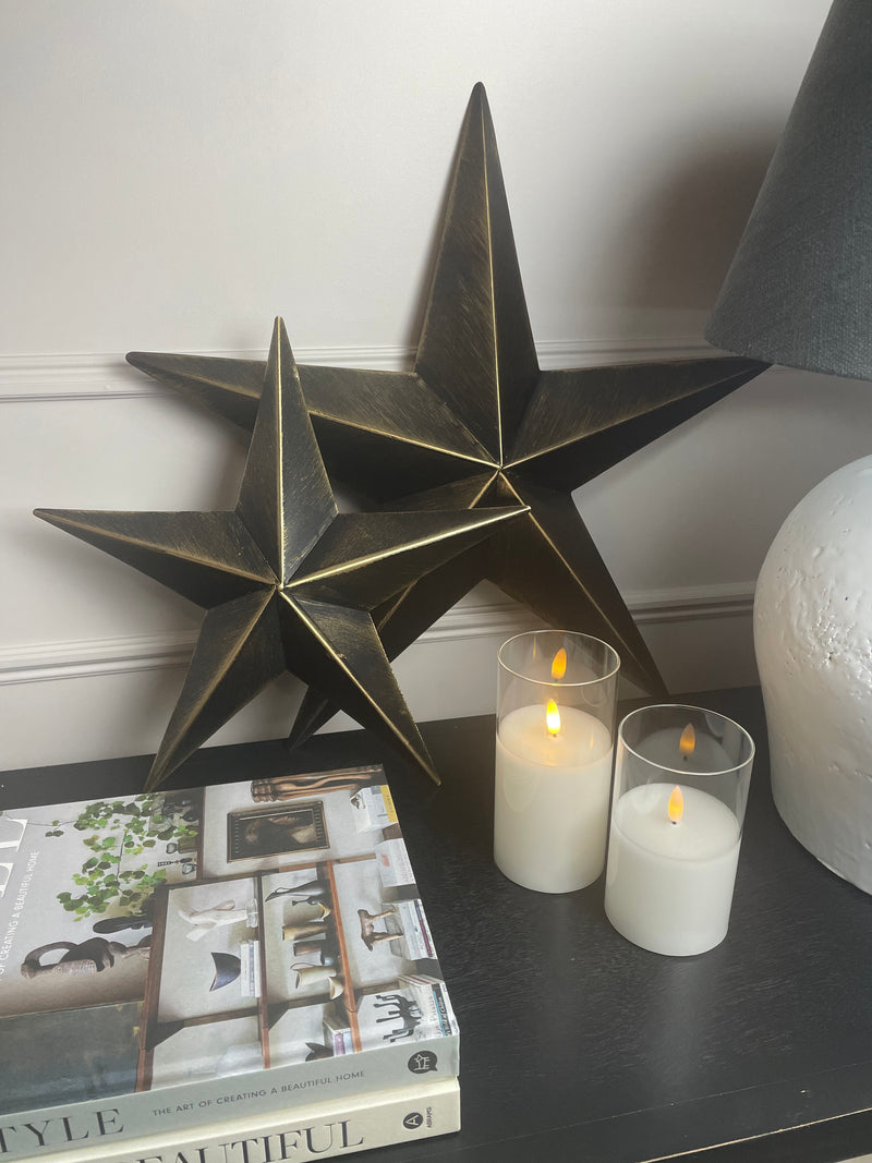 Black & Gold 53cm Metal Barn Star