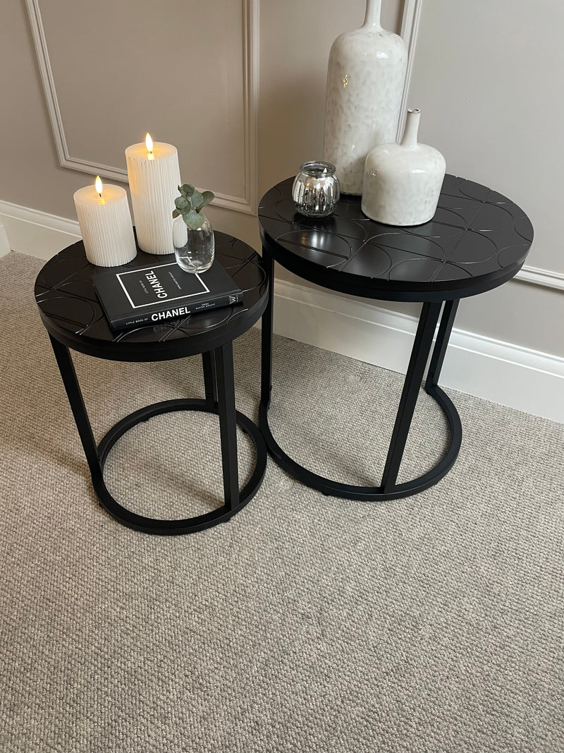 Small black deals round end table