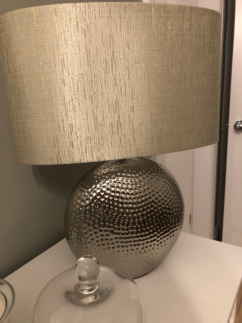 Store seconds Hammered Silver Lamp with shade