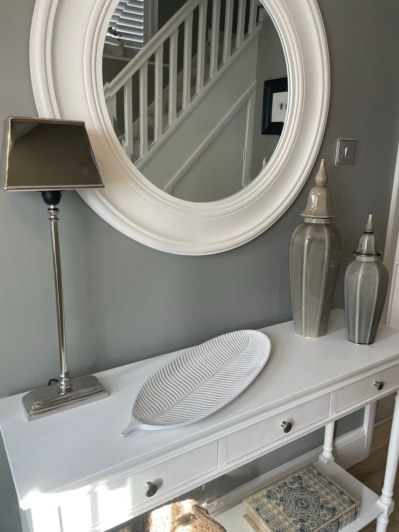 Extra Large white decorative leaf tray bowl plate dish