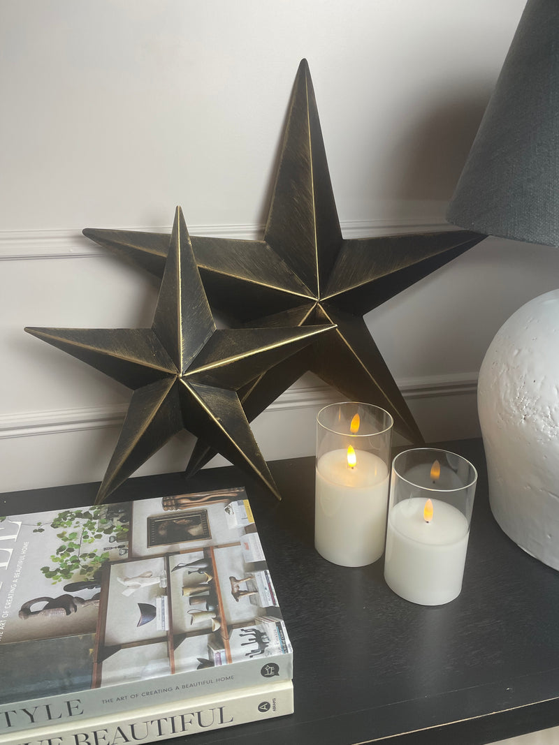 Black & Gold 53cm Metal Barn Star